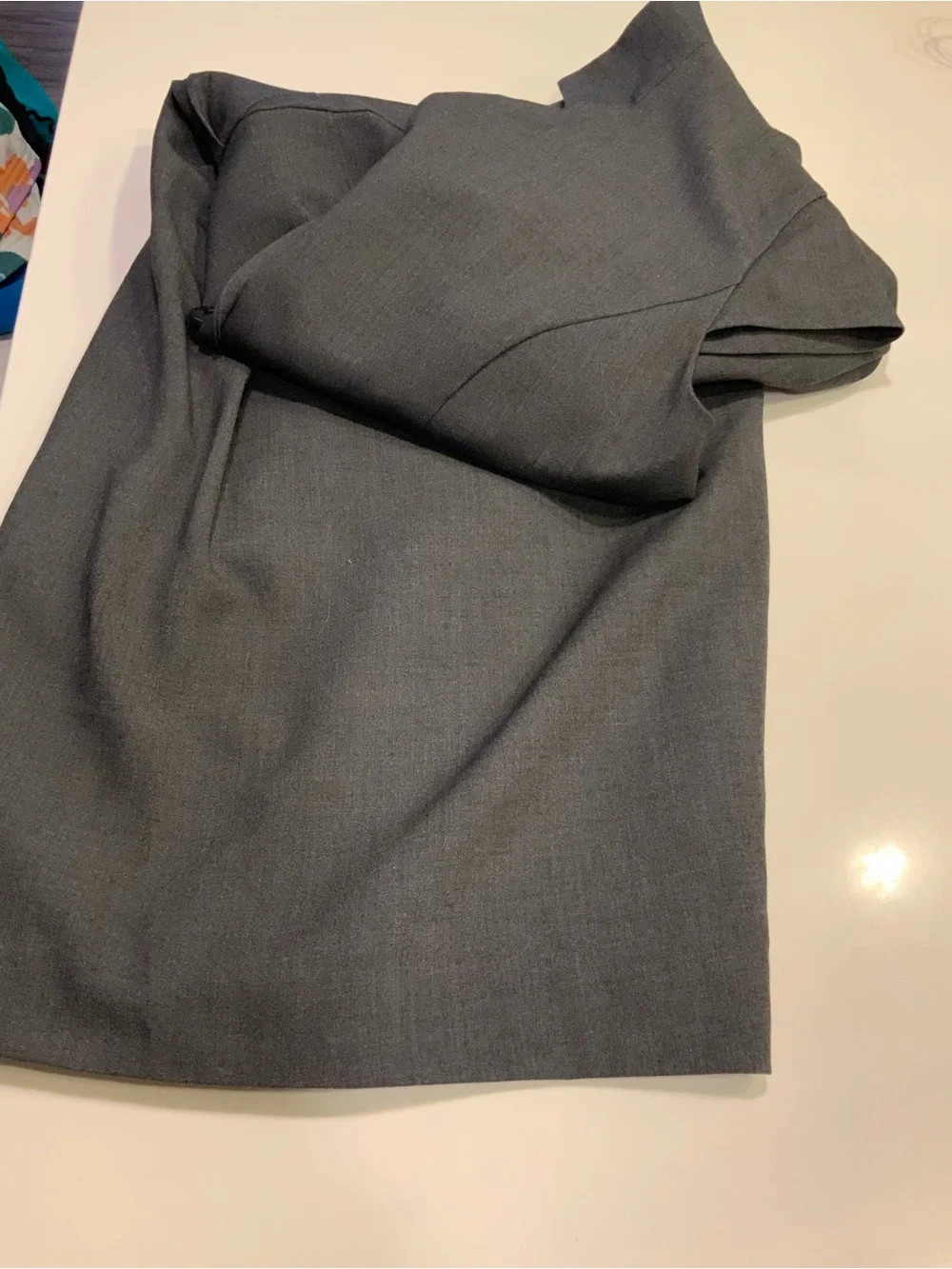 Calvin Klein Charcoal Gray Cap-Sleeve Midi Dress